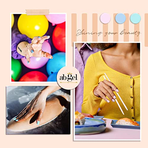 Ab Gel Glitter Gel Nail Polish Set- 16 Colors Pink Orange Yellow,Blue,Purple ...
