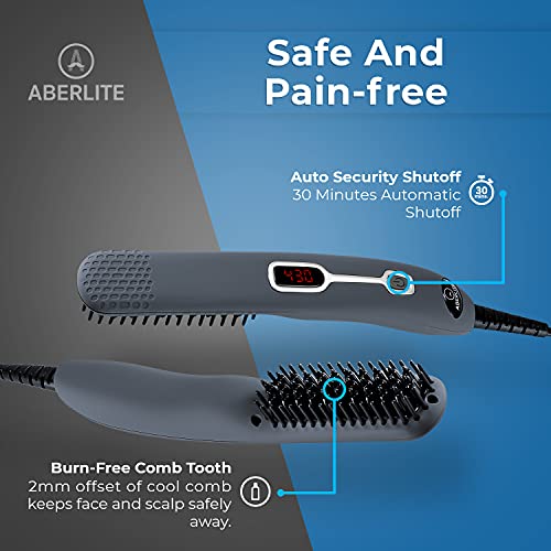 Aberlite EDC - Premium Beard Straightener Brush for Men - Professional Straig...