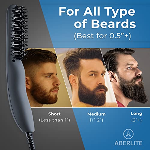 Aberlite EDC - Premium Beard Straightener Brush for Men - Professional Straig...