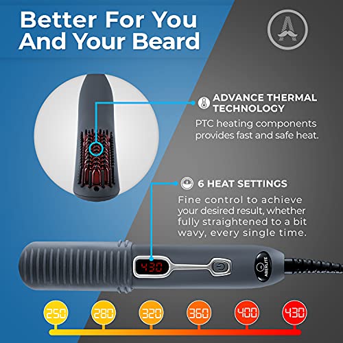 Aberlite EDC - Premium Beard Straightener Brush for Men - Professional Straig...