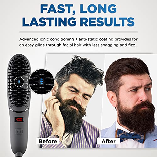 Aberlite Pocket - Compact Beard Straightener for Men - Ionic & Anti-scald Tec...