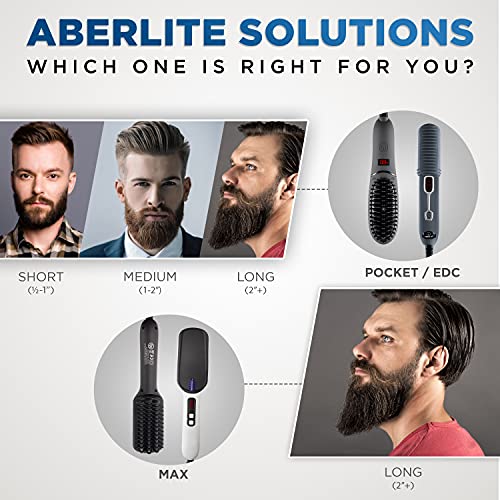 Aberlite Pocket - Compact Beard Straightener for Men - Ionic & Anti-scald Tec...