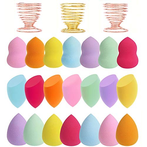 Abgream 24pcs Makeup Sponge Blender Set - 21 Pcs Latex-Free Vegan Sponges wit...