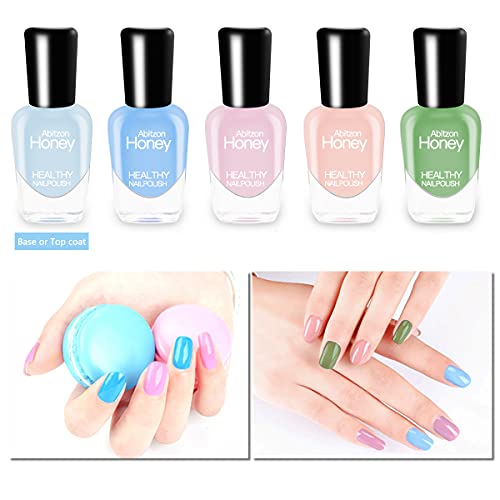 Abitzon NEW Nail Polish Set (10 Bottles) - Non-Toxic Eco-Friendly Easy Peel O...