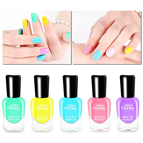 Abitzon NEW Nail Polish Set (10 Bottles) - Non-Toxic Eco-Friendly Easy Peel O...