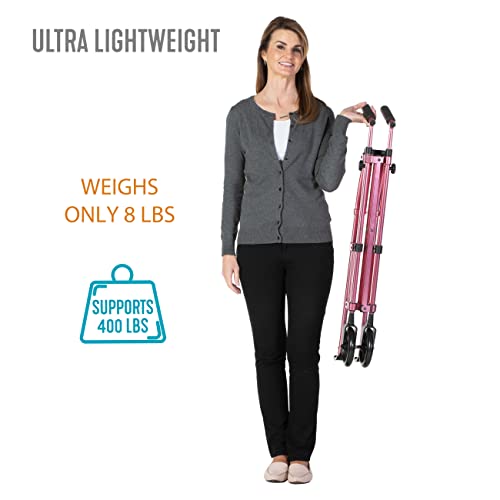 Able Life Space Saver Walker, Lightweight Folding Mobility Rolling Walker for...