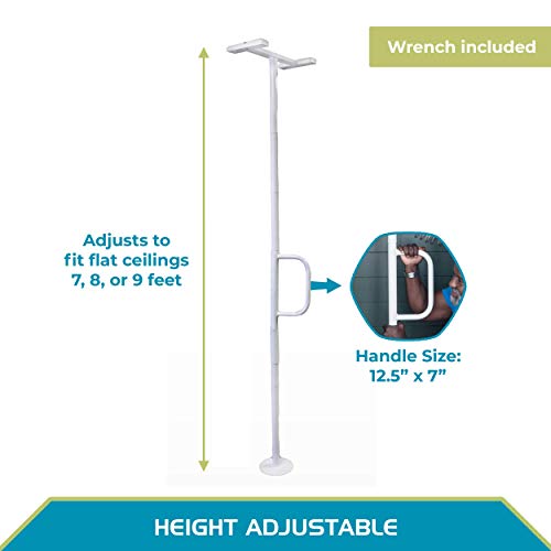 Able Life Universal Floor to Ceiling Grab Bar, Elderly Tension Mounted Floor ...