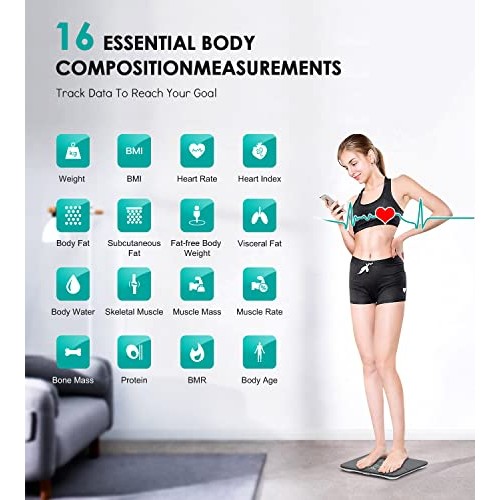 Body Fat Scale, ABLEGRID Digital Smart Bathroom Scale for Body Weight, Upgrad...