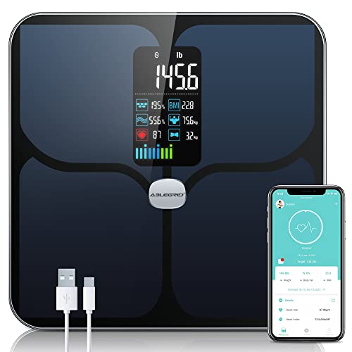Body Fat Scale, ABLEGRID Digital Smart Bathroom Scale for Body Weight, Upgrad...