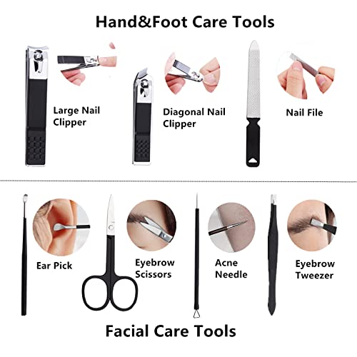 Manicure Set Men Nail Clipper Set 8in1 Stainless Steel Nail Clippers Kit Pers...