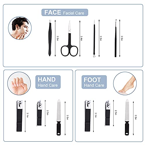 Manicure Set Men Nail Clipper Set 8in1 Stainless Steel Nail Clippers Kit Pers...