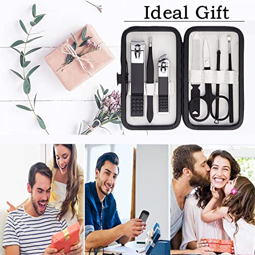 Manicure Set Men Nail Clipper Set 8in1 Stainless Steel Nail Clippers Kit Pers...