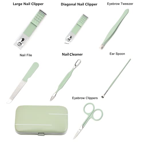 Manicure Set Men Women Nail Clipper Set 8in1 Stainless Steel Toe Finger Nail ...