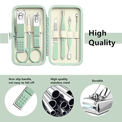 Manicure Set Men Women Nail Clipper Set 8in1 Stainless Steel Toe Finger Nail ...