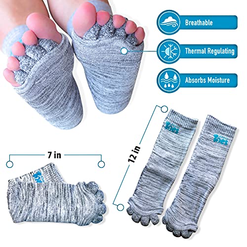 Toe Separator Socks - Bamboo Foot Alignment Socks for Women & Men - Toe Separ...