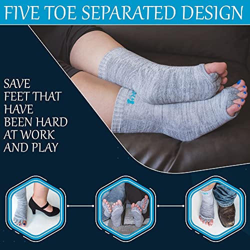 Toe Separator Socks - Bamboo Foot Alignment Socks for Women & Men - Toe Separ...