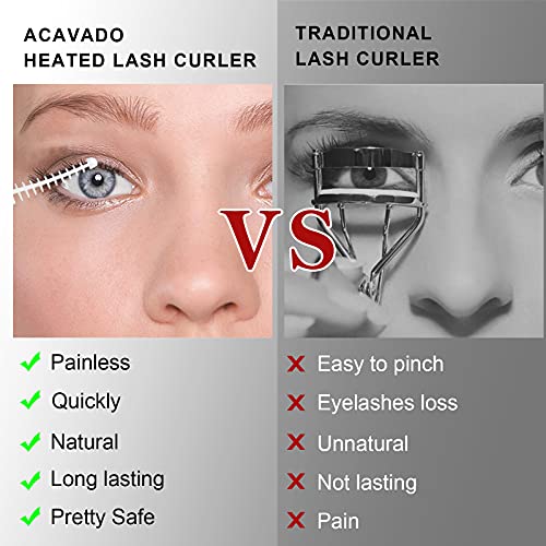 Acavado Heated Eyelash Curler, Electric Eyelash Curler Electronic Eye Lashes ...