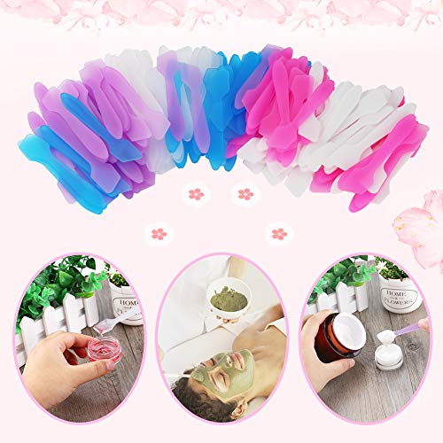 150 Pack Mini Makeup Spatulas, Reusable Cream Tip Spatulas Frosted Cosmetic S...