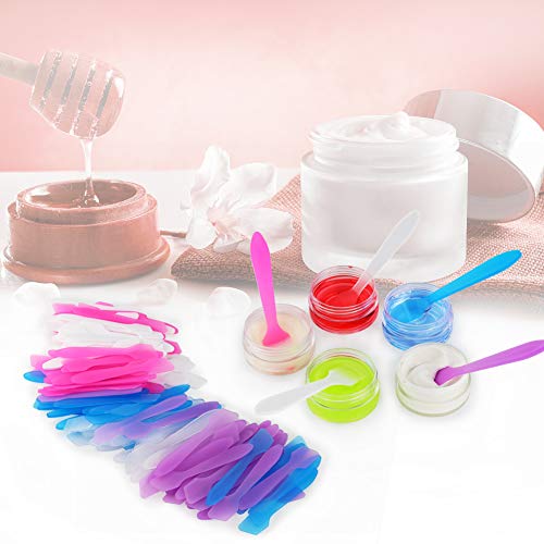 150 Pack Mini Makeup Spatulas, Reusable Cream Tip Spatulas Frosted Cosmetic S...