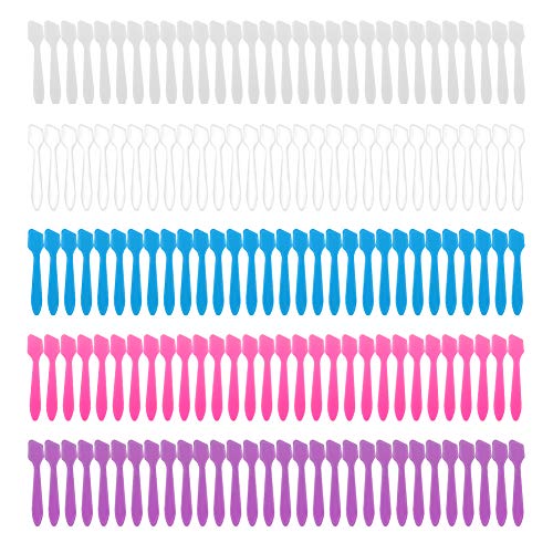 150 Pack Mini Makeup Spatulas, Reusable Cream Tip Spatulas Frosted Cosmetic S...