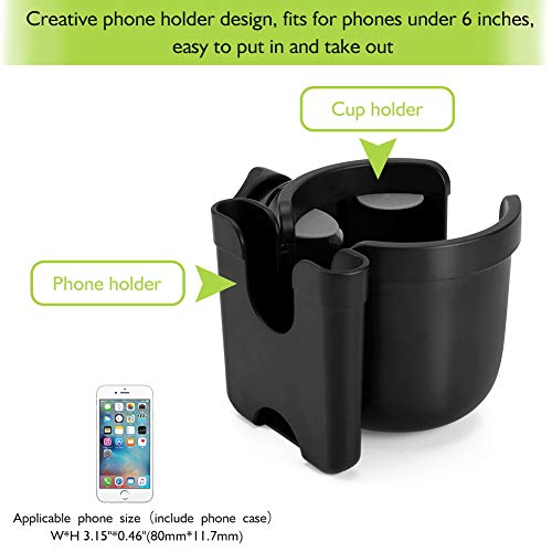 Accmor Walker Cup Holder , Wheelchair Cup Holder, 2-in-1 Bottle and Phone Hol...