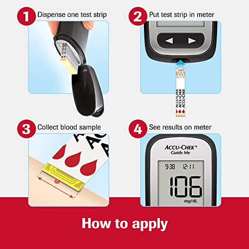 Accu-Chek Guide Test Strips for Diabetic Blood Glucose Testing (Pack of 100)