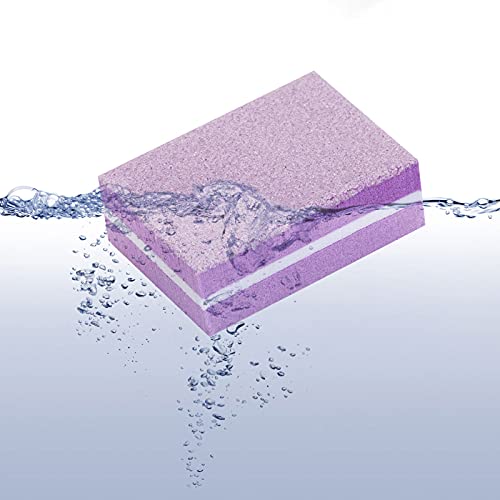 50 Pcs Nail Buffer Mini Block File 180/100 Grit Sandwich Purple Washable Mani...