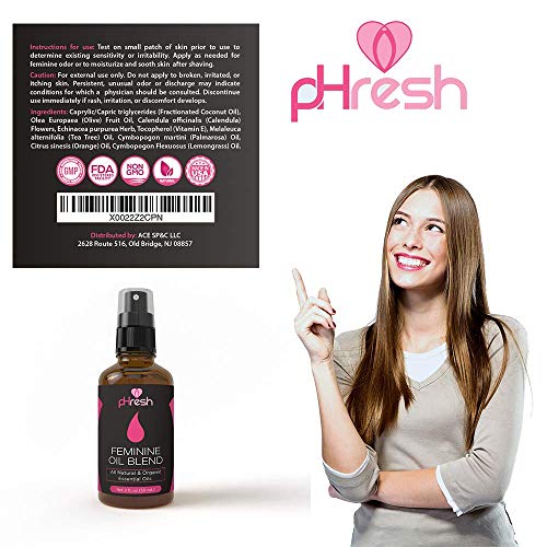 pHresh All Natural Feminine Spray - Supports Symptoms of Odor, Itch & Irritat...