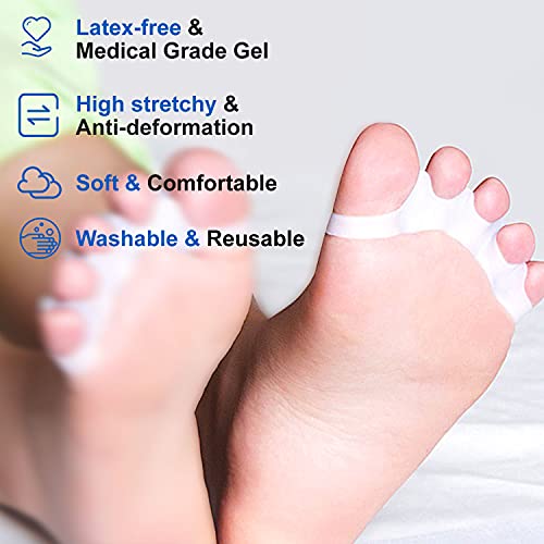 4 Pairs Toe Separator,Acecharming Gel Toe Stretcher for Overlapping Toes,Nail...