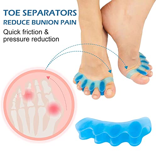 4 Pairs Toe Separator,Acecharming Gel Toe Stretcher for Overlapping Toes,Nail...