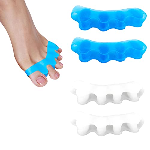 4 Pairs Toe Separator,Acecharming Gel Toe Stretcher for Overlapping Toes,Nail...