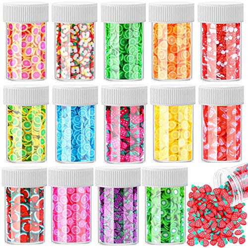 12000 Pcs Fruit Nail Art Slices, Acejoz 15 Styles Assorted Fimo Slices for DI...