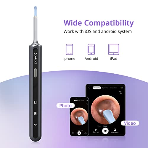 Ear Wax Removal Tool Camera, Acekool Ear Cleaner with 6 Pcs Ear Set, 1080P HD...