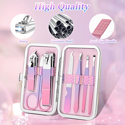 Nail Clippers Set, Manicure Set Professional Men Women Grooming Set 8 in 1 St...