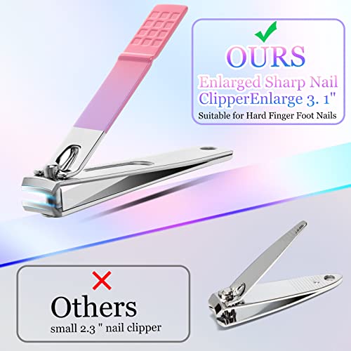 Nail Clippers Set, Manicure Set Professional Men Women Grooming Set 8 in 1 St...