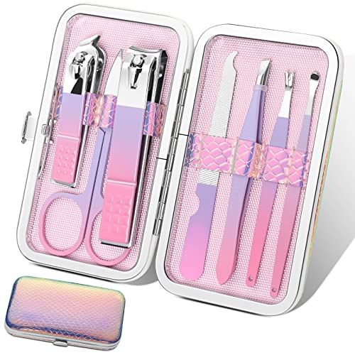 Nail Clippers Set, Manicure Set Professional Men Women Grooming Set 8 in 1 St...