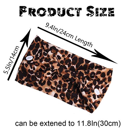 Aceorna Boho Button Headband Wide Knotted Hairbands Stretch Nurse Headbands W...