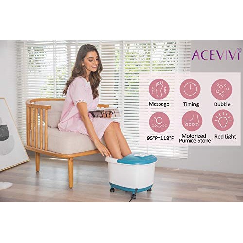 Foot Spa with Heat and Massage and Jet, 16 Motorized Shiatsu Massage Rollers,...