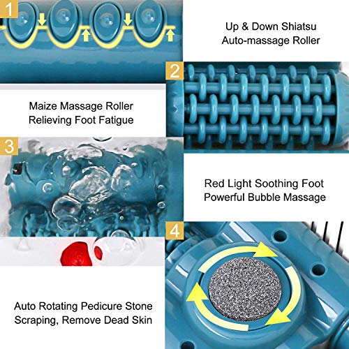 Foot Spa with Heat and Massage and Jet, 16 Motorized Shiatsu Massage Rollers,...