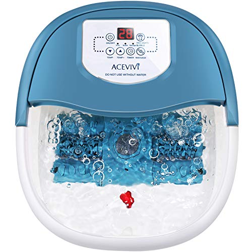 Foot Spa with Heat and Massage and Jet, 16 Motorized Shiatsu Massage Rollers,...