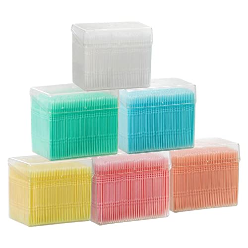 Acewen 1100 Pcs Disposable Plastic Toothpick Oral Cleaning Care Tooth Cleanin...