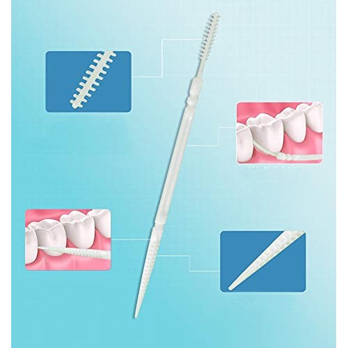 Acewen 1100 Pcs Disposable Plastic Toothpick Oral Cleaning Care Tooth Cleanin...