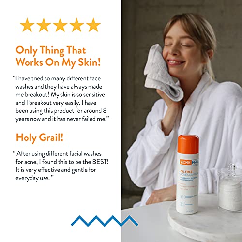 AcneFree Oil-Free Acne Cleanser Benzoyl Peroxide 2.5% Acne Face Wash, 8 Ounce...