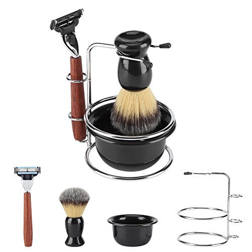 4Pcs Shaving Kit, Mens Shaving Brush Set for Men Gift, Includes Manual Razor ...