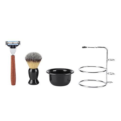 4Pcs Shaving Kit, Mens Shaving Brush Set for Men Gift, Includes Manual Razor ...