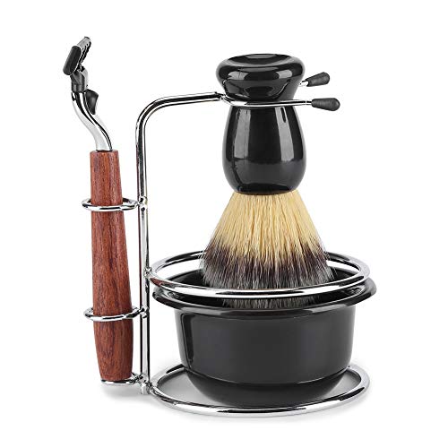 4Pcs Shaving Kit, Mens Shaving Brush Set for Men Gift, Includes Manual Razor ...