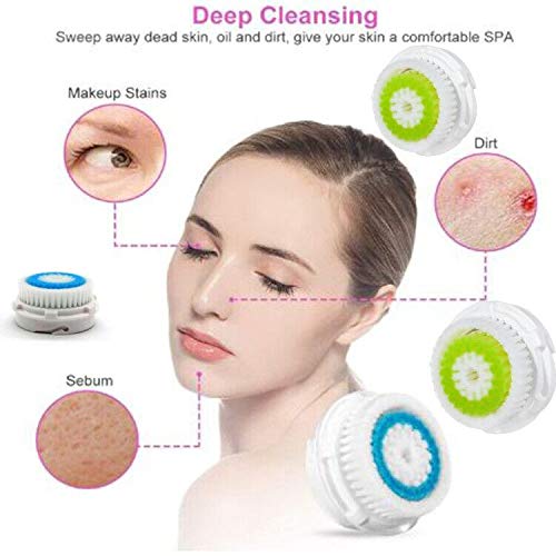 Compatiable For Facial Cleansing Brush Heads, Face Brush Heads Replacement as...