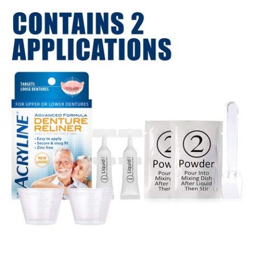 Acryline Advanced Formula Denture Reliner - Refit and Tighten Dentures/for Bo...