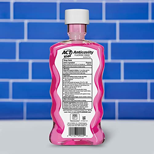 ACT Kids Anticavity Fluoride Rinse Bubble Gum Blowout 16.9 fl. oz. Accurate D...