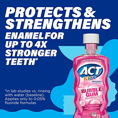ACT Kids Anticavity Fluoride Rinse Bubble Gum Blowout 16.9 fl. oz. Accurate D...